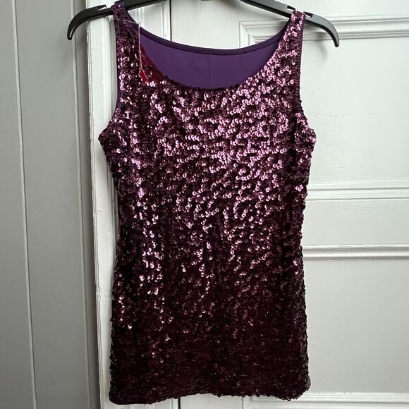 Kayamiya Tops - Kayamiya Sequins Purple Scoop Neck Tank  M NWT